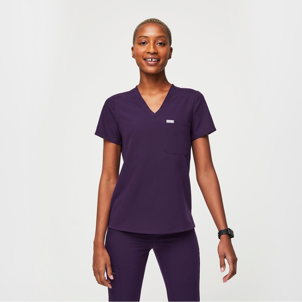 Figs XS Purple Jam Catarina Scrub Top